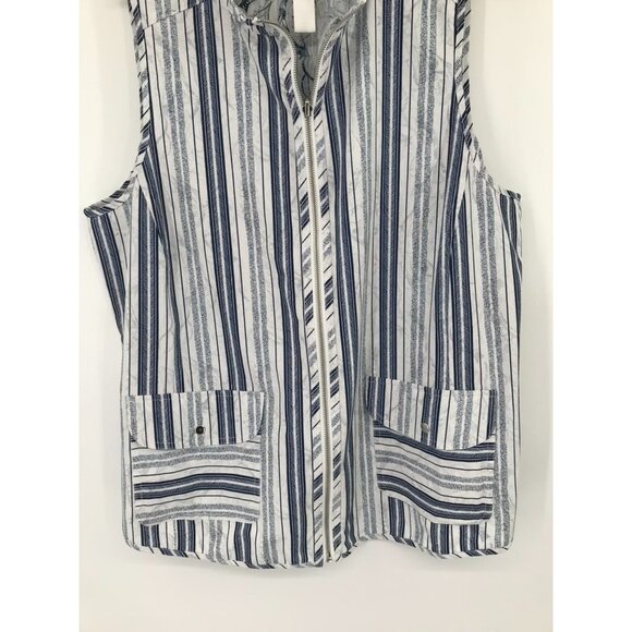 Chicos 3 zenergy Neema Reversible Vest Blue striped paisley womens size XL - Picture 8 of 14